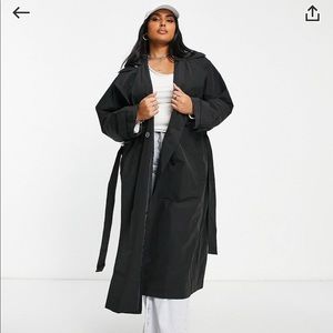ASOS design size US 16 Black Trench Coat
